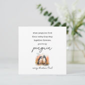 Penguin Christmas Card Husband-Ehefrau Feiertagskarte (Stehend Vorderseite)