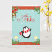 PENGUIN Christmas Card Karte (Gelbe Blume)