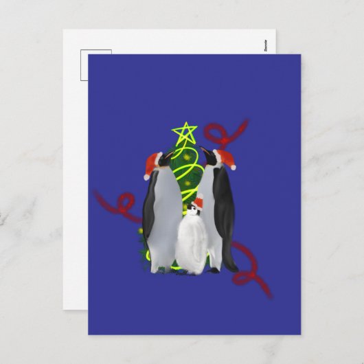 Penguin Christmas Feiertagspostkarte (Vorne/Hinten)