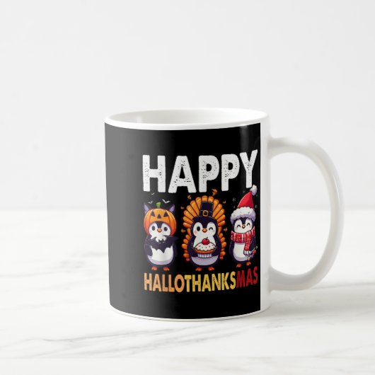 Penguin Christmas Halloween Costume Happy Hallotha Kaffeetasse (Rechts)