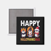 Penguin Christmas Halloween Costume Happy Hallotha Magnet (Vorderseite/Rückseite)