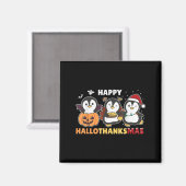 Penguin Christmas Halloween Costume Happy Hallotha Magnet (Vorderseite/Rückseite)