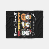 Penguin Christmas Halloween This Is My Hallothanks Fleecedecke (Vorderseite (Horizontal))