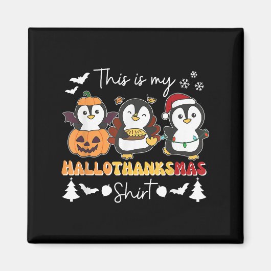 Penguin Christmas Halloween This Is My Hallothanks Magnet (Vorne)