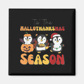 Penguin Christmas Halloween Tis' The Hallothanksma Magnet (Vorne)