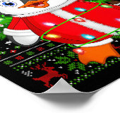 Penguin Christmas Lights Santa Costume Ugly Xmas S Poster (Ecke)