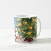  “Penguin Christmas Magic” Cute Christmas Penguin Kaffeetasse (VorderseiteRechts)