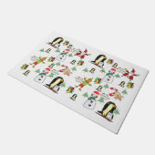 Penguin Christmas Matt Doormat Fußmatte (Schrägansicht)