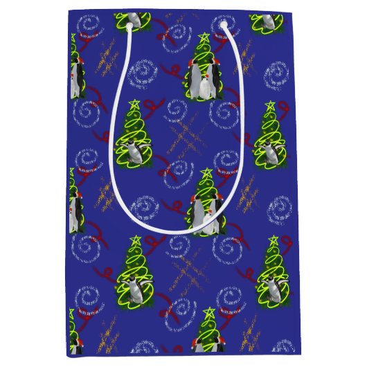 Penguin Christmas Mittlere Geschenktüte (Vorderseite)