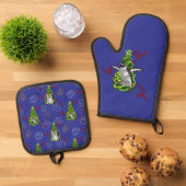 Penguin Christmas Ofenhandschuh & Topflappen-Set (Oben Unten)