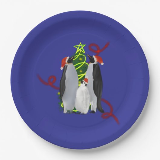 Penguin Christmas Pappteller (Vorderseite)