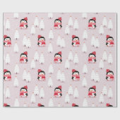 Penguin Christmas Pattern Geschenkpapier (Flach)