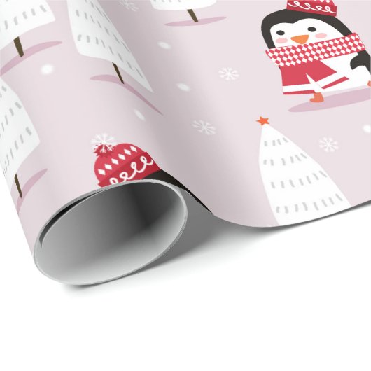 Penguin Christmas Pattern Geschenkpapier (Rolleneckpunkt)