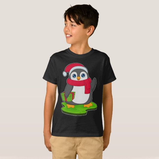 Penguin Christmas Scarf T-Shirt (Vorne ganz)