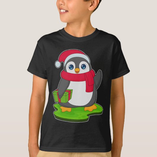 Penguin Christmas Scarf T-Shirt (Vorderseite)