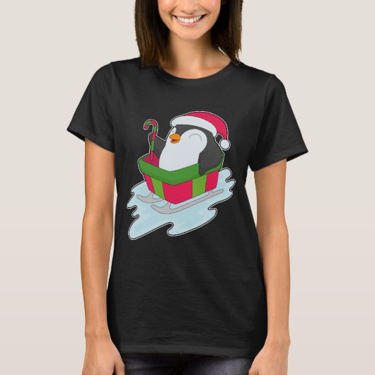 Penguin Christmas Sled T-Shirt (Vorderseite)