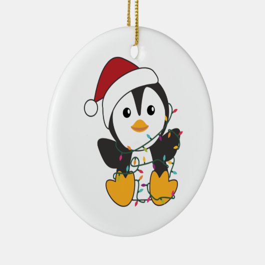Penguin Christmas Snow Winter Animals Penguins Adu Keramik Ornament (Rechts)