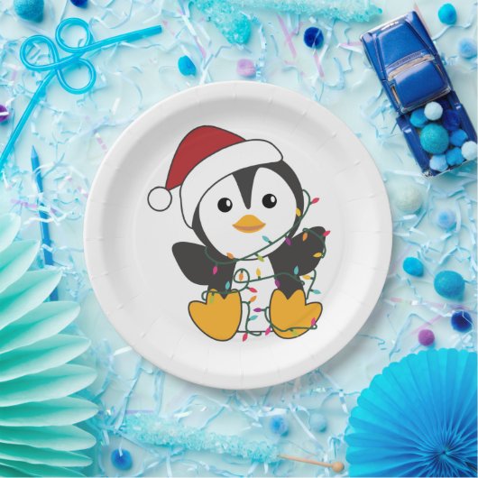 Penguin Christmas Snow Winter Animals Penguins Adu Pappteller (Party)