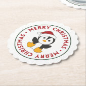 Penguin Christmas Snow Winter Animals Penguins Pap Untersetzer (angewinkelt)