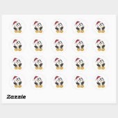 Penguin Christmas Snow Winter Animals Penguins Runder Aufkleber (Blatt)