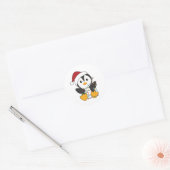 Penguin Christmas Snow Winter Animals Penguins Runder Aufkleber (Umschlag)