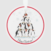 Penguin Christmas Tree Fun Holiday Cartoon Ornament (Rückseite)