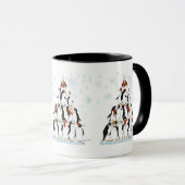 Penguin Christmas Tree Fun Holiday Cartoon Tasse (VorderseiteRechts)