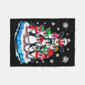 Penguin Christmas Tree Penguin Lover Xmas For Men Fleecedecke (Vorderseite (Horizontal))