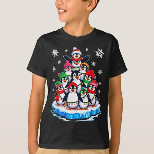 Penguin Christmas Tree Penguin Lover Xmas For Men  T-Shirt (Vorderseite)