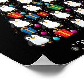 Penguin Christmas Tree Xmas Day Holiday Men &amp;  Poster (Ecke)