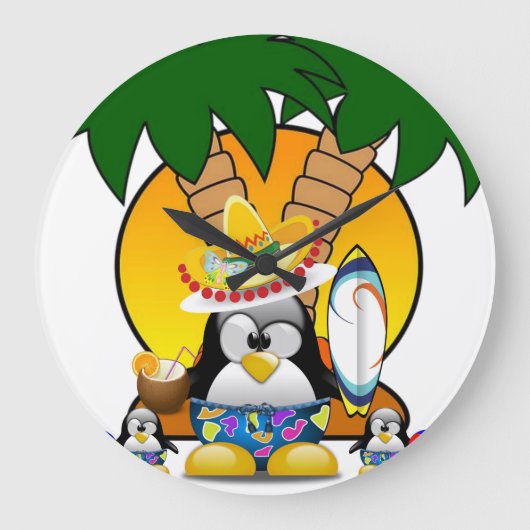 Penguin Clock Große Wanduhr (Vorderseite)