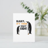 Penguin Cold Postkarte (Stehend Vorderseite)