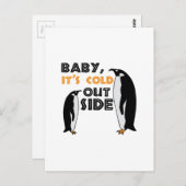 Penguin Cold Postkarte (Vorne/Hinten)