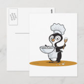 Penguin Cook Postkarte (Vorne/Hinten)