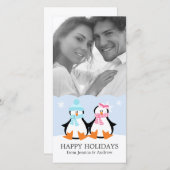 Penguin Couple Feiertagskarte (Vorne/Hinten)