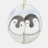 Penguin Couple First Christmas Together Custom Keramik Ornament (Links)