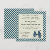 Penguin Couple Hochzeit Einladung (Vorne/Hinten)