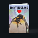 PENGUIN COUPLE HUSBAND BIRTHDAY Grußkarte Karte<br><div class="desc">ZU MEINEM HUSBAND. ICH LIEBE CHILLIN' MIT DIR. HAPPY BIRTHDAY GREETING CARD</div>