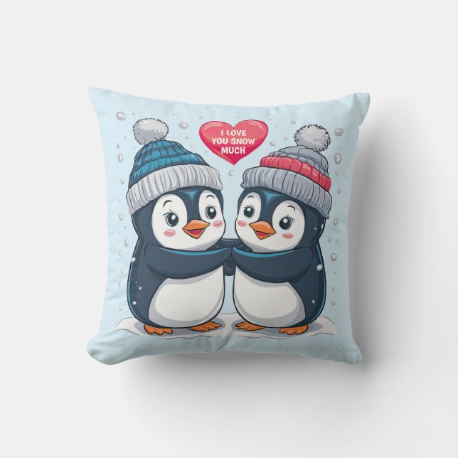 Penguin Couple Kissen (Vorderseite)