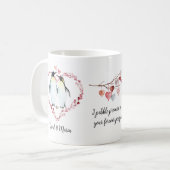 Penguin Couple Liebe Herzkranz Kaffeetasse (Vorderseite Links)