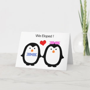 Penguin Couple Male Weibchen Eloped Ankündigung