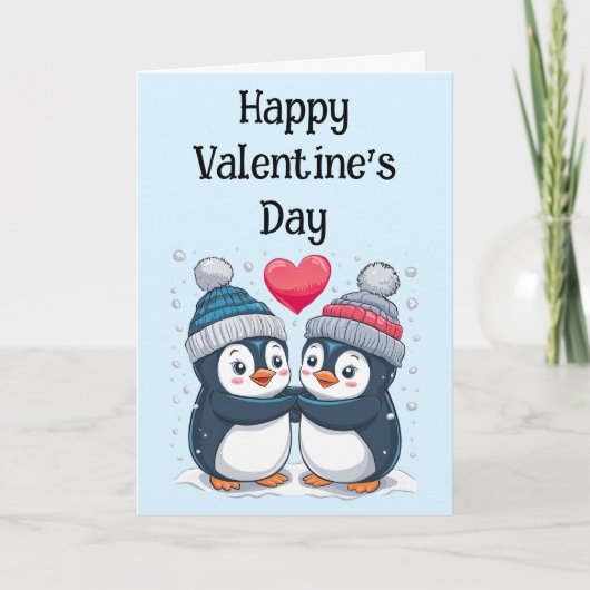 Penguin Couple Valentine Karte (Vorderseite)