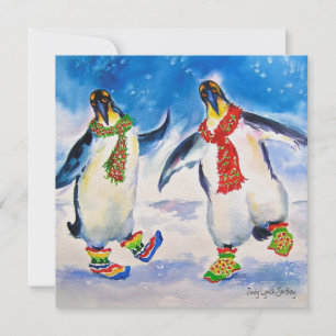 Penguin Couple Weihnachtskarte Feiertagskarte