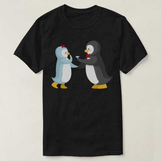 PENGUIN COUPLES GIFT Hochzeitsfeier Engagements T-Shirt (Design vorne)