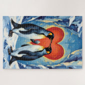 Penguin Courtship with Valentine Ice Heart Puzzle (Horizontal)