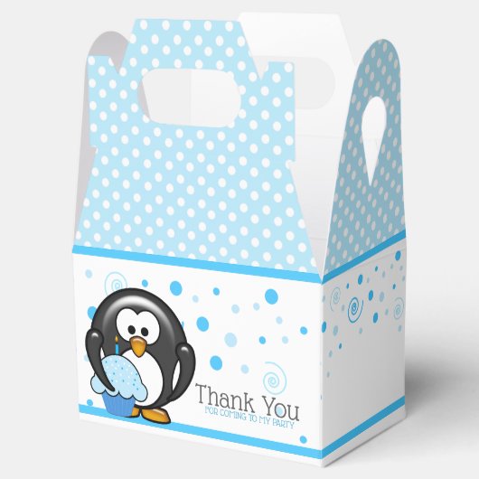 Penguin Cupcake Birthday Party Geschenkschachtel (Geöffnet)