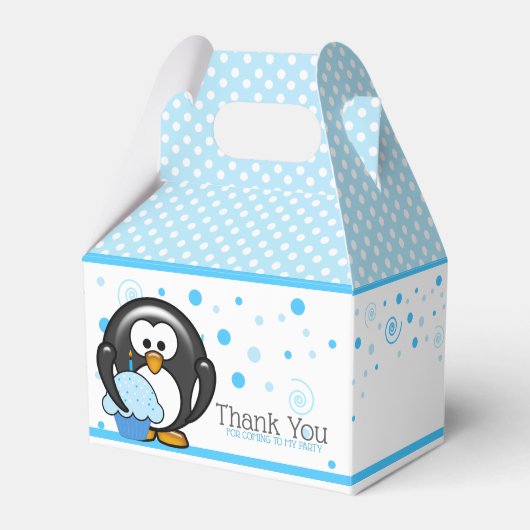 Penguin Cupcake Birthday Party Geschenkschachtel (Vorderseite)