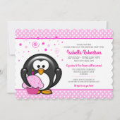 Penguin Cupcake Geburtstagsparty Einladungen (Vorderseite)