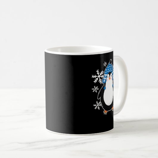 Penguin Cute penguin winter snowflakes 2 Kaffeetasse (VorderseiteRechts)