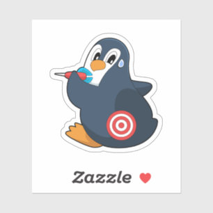 Penguin Darts Dart Dartboard Aufkleber